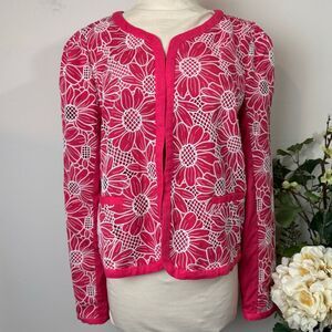 Dolan Left Coast * Lace Floral Jacket in Coral NWT New | Anthropologie | Large